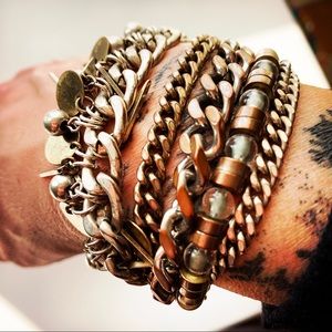 Fantastic Jenny Bird mixed metal and leather bracelet